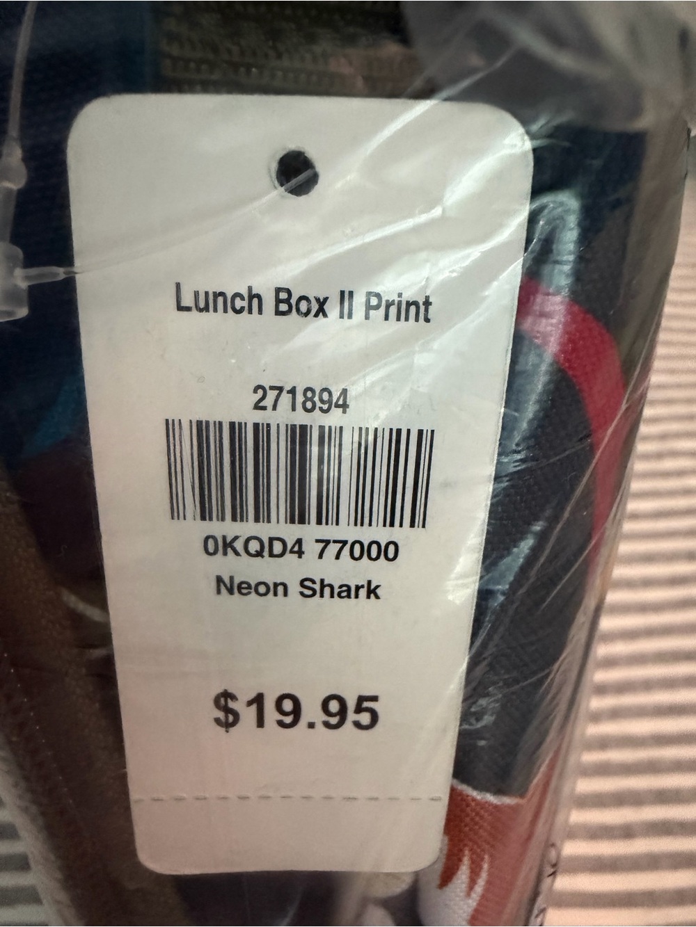 NWT LLBean Lunch Box II Print - Neon Shark - insulated lunch box - Picture 3 of 6